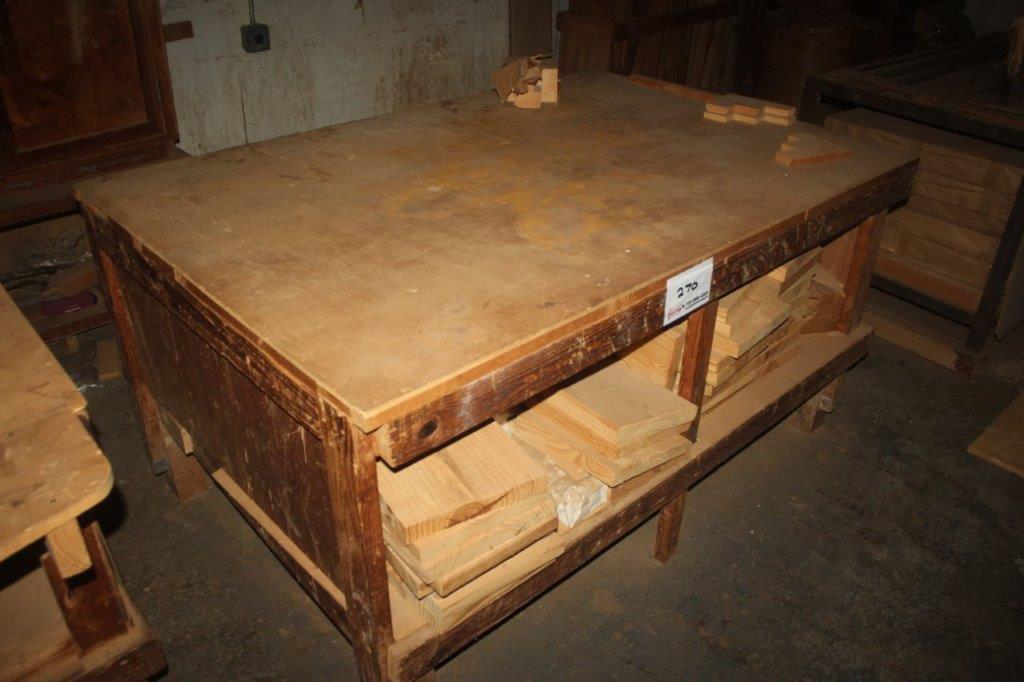 (3) Wooden Work Tables