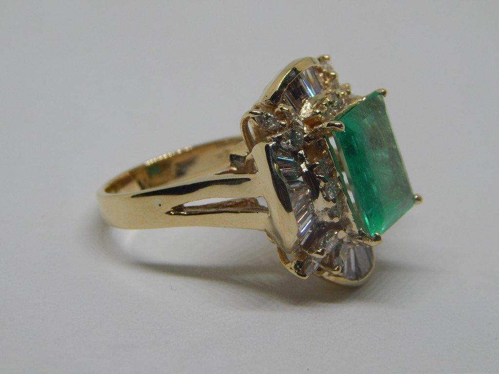 FEATURE JEWELRY: 14K WG 7CT EMERALD AND DIAMOND RING
