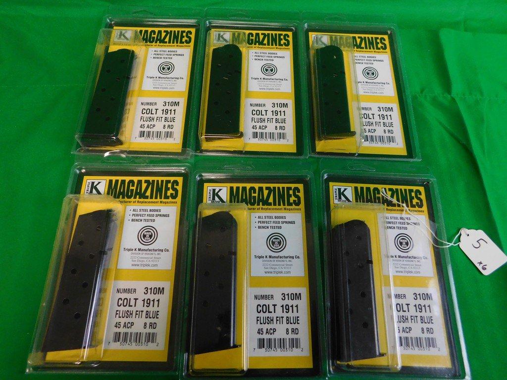 6 BRAND NEW COLT 1911 MAGAZINES