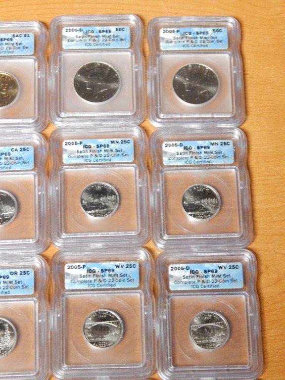 COMPLETE 22 PC SATIN 2005 COIN SET