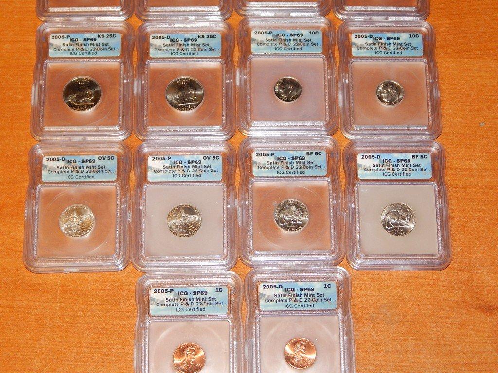 COMPLETE 22 PC SATIN 2005 COIN SET