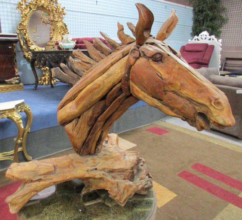 HUGE DRIFTWOOD HORSE HEAD