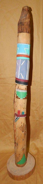 SIGNED WOOD NATIVE AMERICAN SCULPTURE