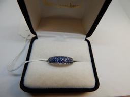 18KT WHITE GOLD SAPPHIRE AND DIAMOND RING