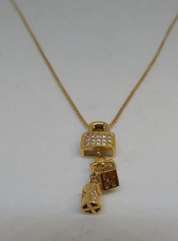 18KT YELLOW GOLD DIAMOND PENDANT