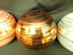 Lot Of 3 Handspun Art Glass Balls