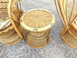 Rattan Chairs And End Table