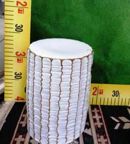 NEW WHITE CERAMIC GARDEN STOOL