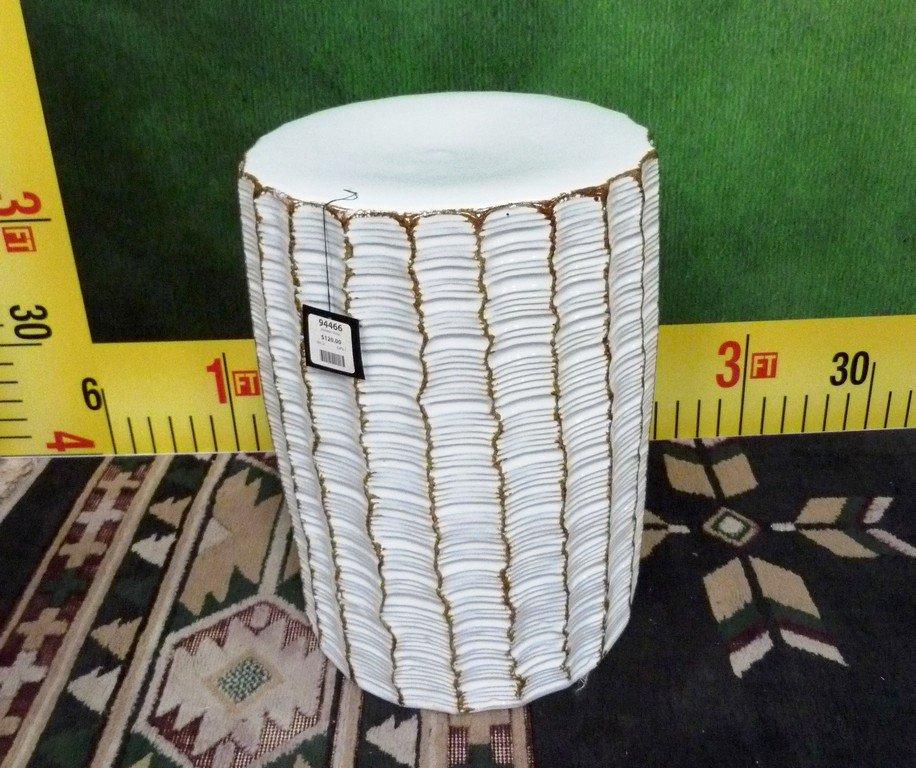 NEW WHITE CERAMIC GARDEN STOOL