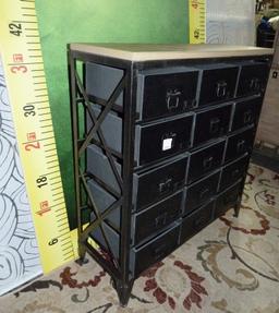 VERY NICE NEW WOOD/METAL 15 DRAWER STAND