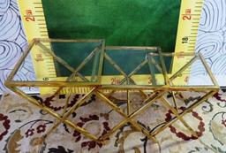 SET OF NEW 3 GOLD NESTING TABLES