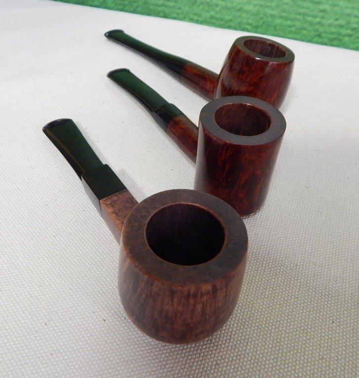 3 NEW OLD STOCK BRIAR STRAIGHT GRAIN PIPES