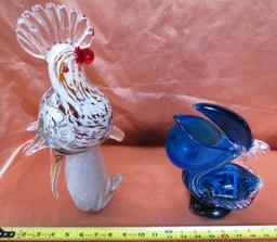 PAIR OF ARTGLASS BIRDS