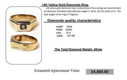 14KT YELLOW GOLD DIAMOND RING