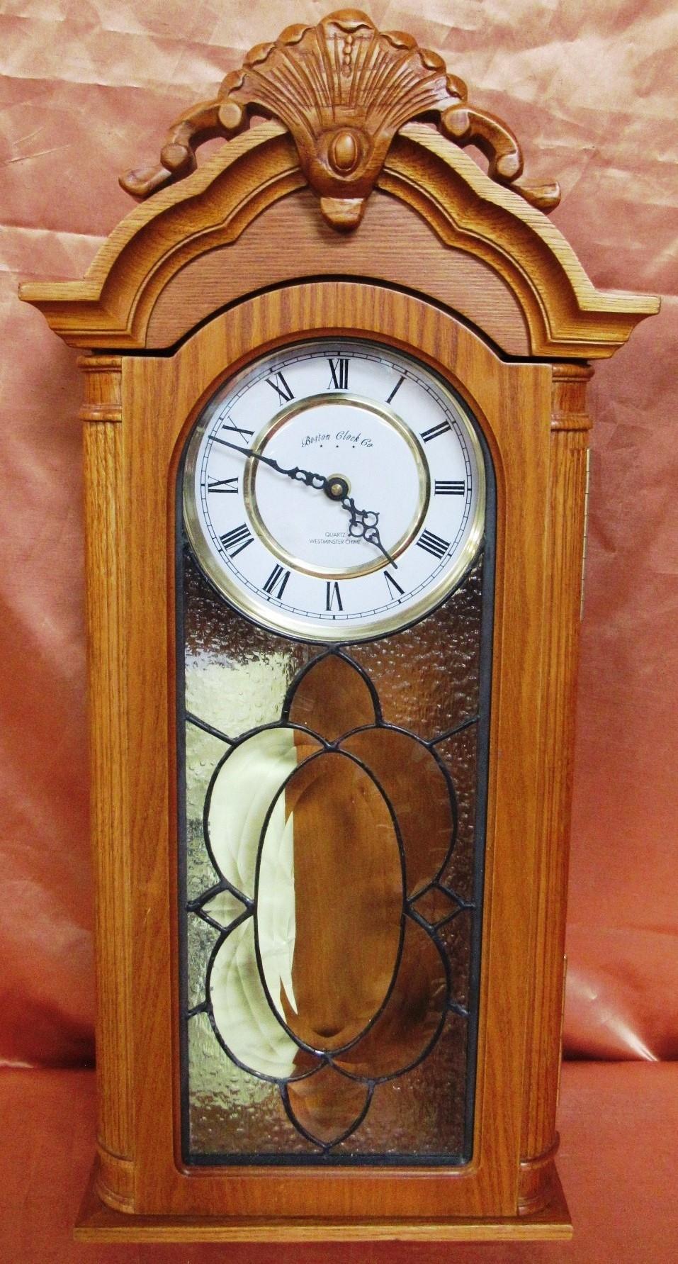 QUARTZ WESTMINSTER CHIME OAK WALL CLOCK