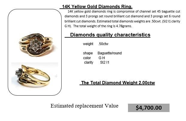 14KT YELLOW GOLD DIAMOND RING