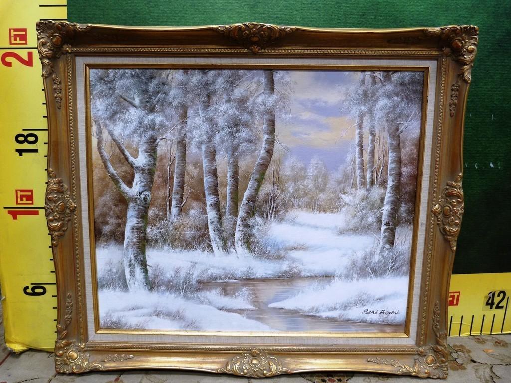 GOLD FRAMED SIGNED OIL ON CANVAS