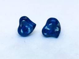 18KT GOLD TIFFANY LAPIS EARRINGS