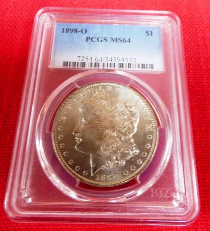 ESTATE CERTIFIED & GRADED MORGAN SILVER DOLLAR