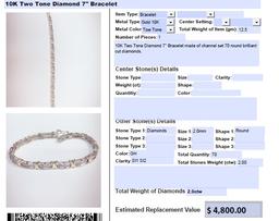 10KT TWO TONE DIAMOND BRACELET