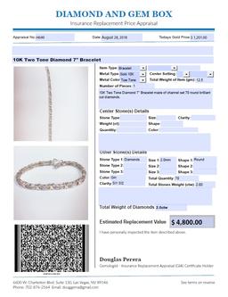 10KT TWO TONE DIAMOND BRACELET