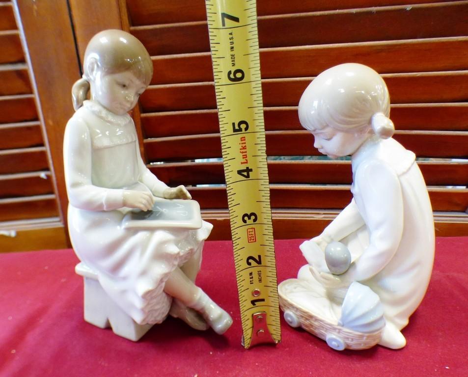 PAIR OF LITTLE GIRLS PORCELAIN FIGURINES (ONE IS A NAO)