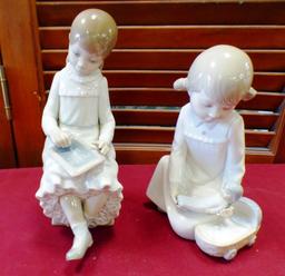PAIR OF LITTLE GIRLS PORCELAIN FIGURINES (ONE IS A NAO)