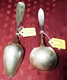 LOT OF HEAVY TWO STERLING SILVER SPOONS ( 116 GRAMS)