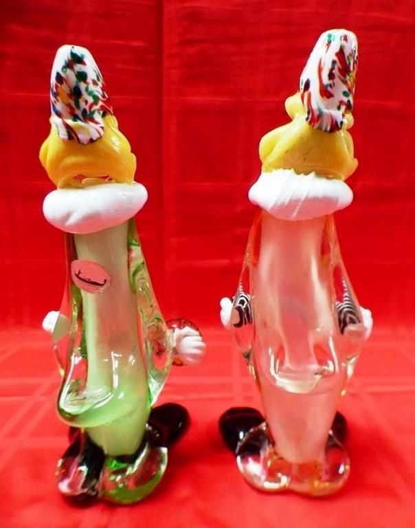 PAIR OF MURANO GLASS CLOWNS