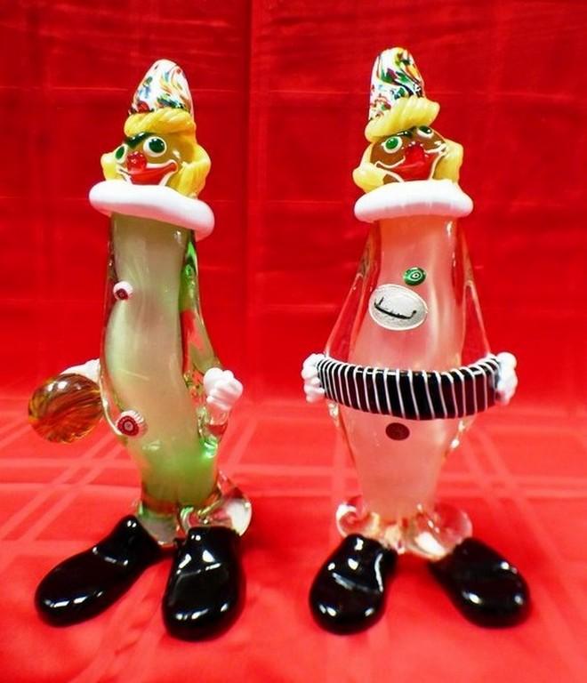 PAIR OF MURANO GLASS CLOWNS