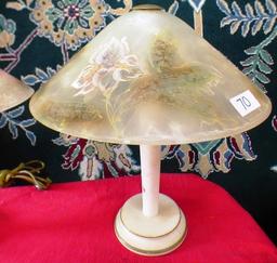 MATCHING FROSTED GLASS SHADE PAIR OF LAMPS