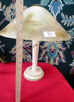 MATCHING FROSTED GLASS SHADE PAIR OF LAMPS