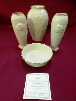 LOT OF 7 PIECES OF LENOX PORCELAIN  - VASES PLATES URNS