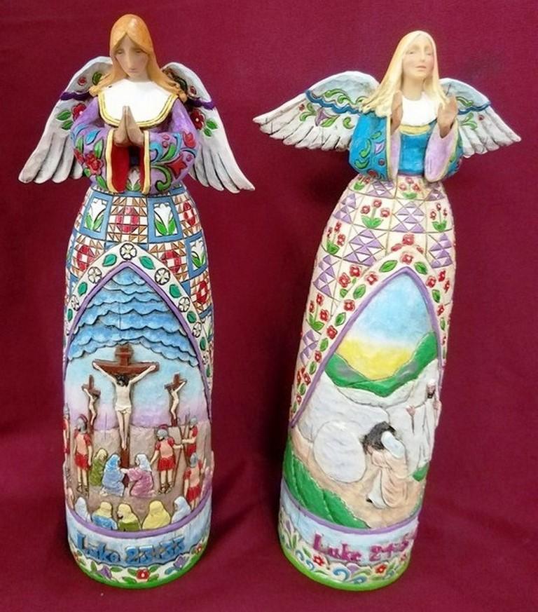 PAIR OF JM SHORE - HEARTWOOD ANGELS