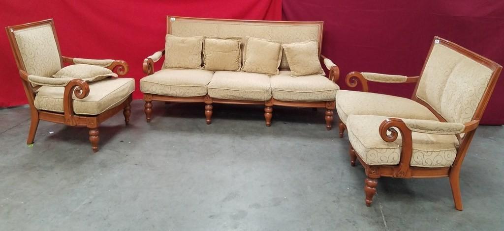 3PC PARLOR SEATING SET W/ PILLOWS - SOFA, LOVESEAT & CHAIR
