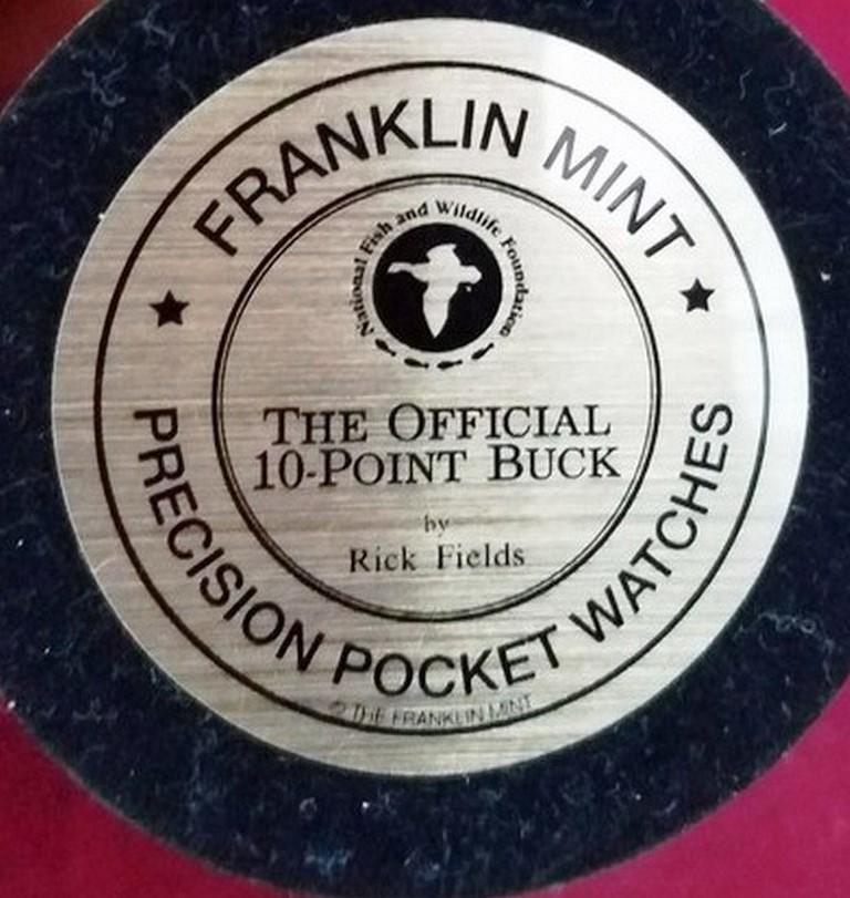 NEW DEER THEME POCKET WATCH W. STAND FROM THE FRANKLIN MINT