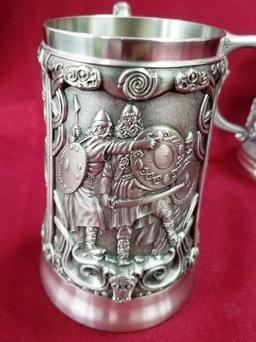 PAIR OF NICE DETAILED BEER STEINS