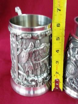 PAIR OF NICE DETAILED BEER STEINS