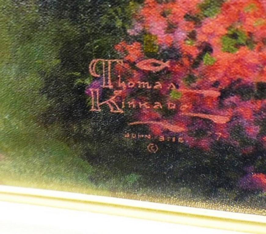 30"X40" SIGNED & NUMBERED THOMAS KINKADE "THE GARDEN OF PRAYER"