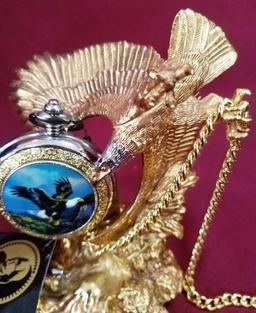 NEW EAGLE POCKET WATCH FROM THE FRANKLIN MINT