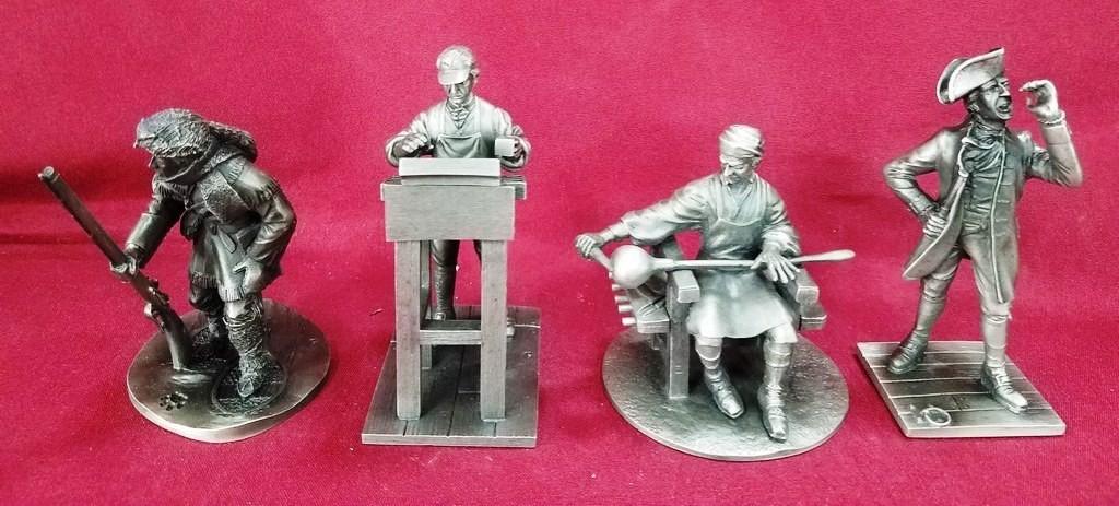 LOT OF (4) FRANKLIN MINT PEWTER SCULPTURES