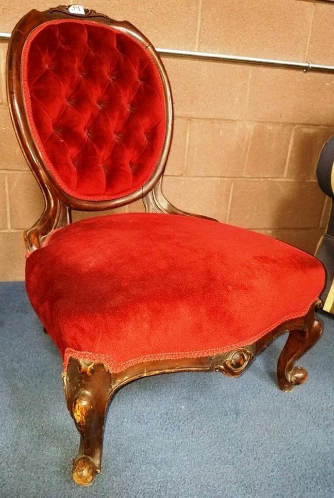 PAIR OF GREAT RED TUFTED VICTORIAN MAHOGANY CHAIRS