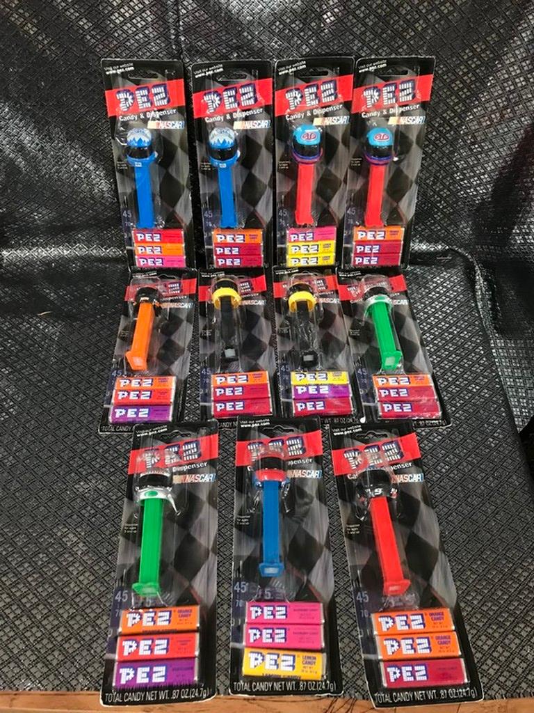 LOT OF (11) COLLECTIBLE NASCAR PEZ W/ CANDY