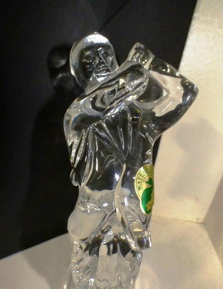 SIGNED WATERFORD CRYSTAL GOLFER WITH BOX