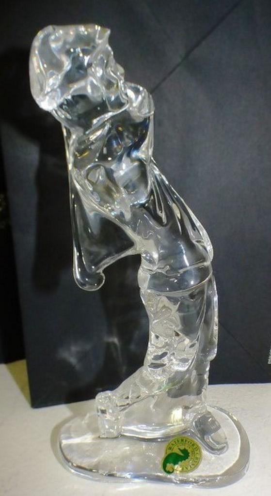 SIGNED WATERFORD CRYSTAL GOLFER WITH BOX