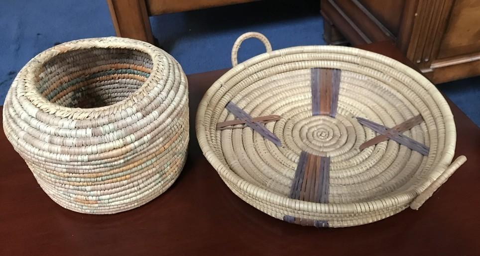 LOT OF TWO BASKETS - OLD? ANTIQUE? NATIVE OF AMERICAN? YOU DECIDE