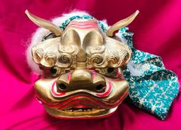 ANTIQUE WOOD CARVED DRAGON MASK