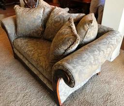 BEAUTIFUL SINGLE CUSTOM MADE LOVESEAT W/ PILLOWS BY SCHNADIG