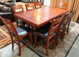 NEW ZIVA COUNTER-HEIGHT DINING TABLE & 8 PIECE SET (1499.00)