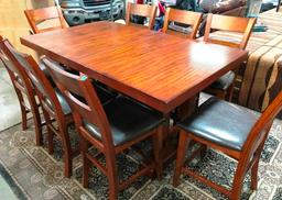NEW ZIVA COUNTER-HEIGHT DINING TABLE & 8 PIECE SET (1499.00)